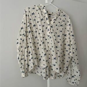 Threshold blue floral blouse new
